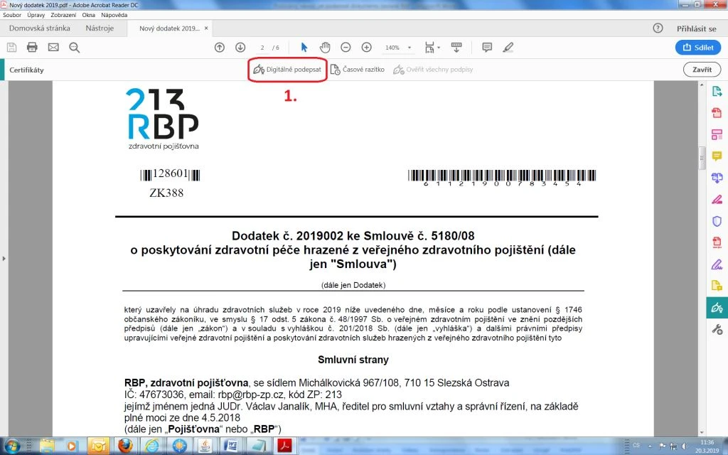 Jak podepisovat dokumenty krok 3