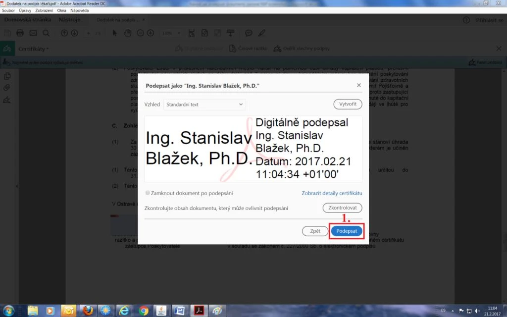 Jak podepisovat dokumenty krok 6